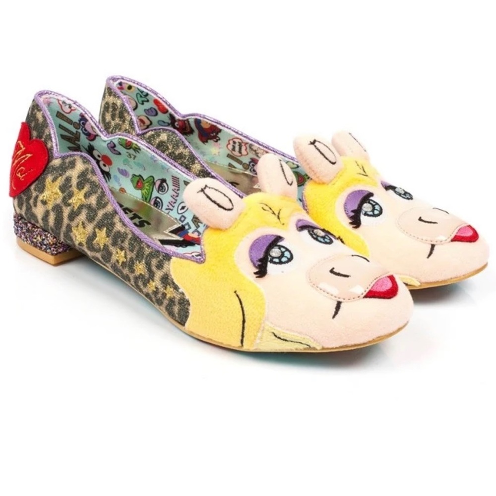 Irregular Choice Disney MUPPETS Miss Piggy Cheetah flat shoes sz 39 EU 8 1/2 US - Picture 1 of 14